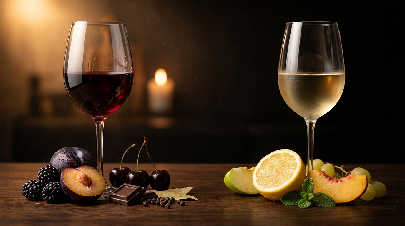 red wine vs white wine taste