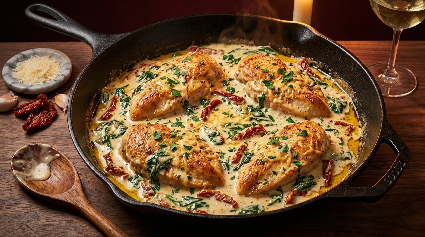 one-pan creamy Tuscan chicken recipe