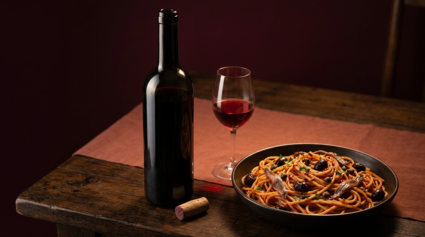 best wine with puttanesca