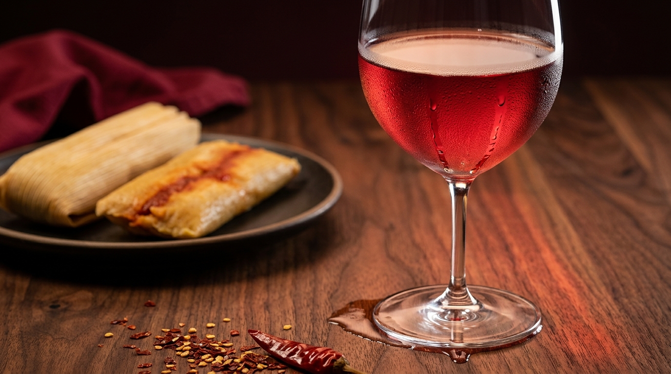 chilled red wine for tamales
