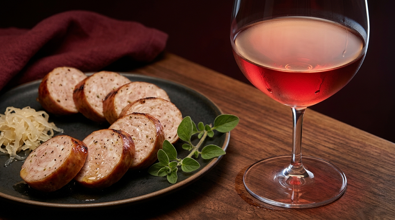 red wine with bratwurst