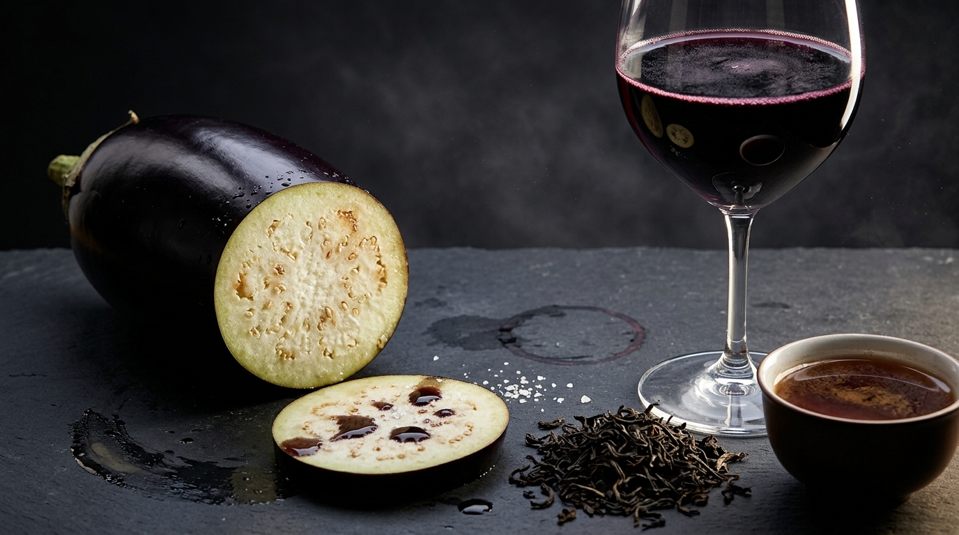 why wine tastes bitter with eggplant parmesan