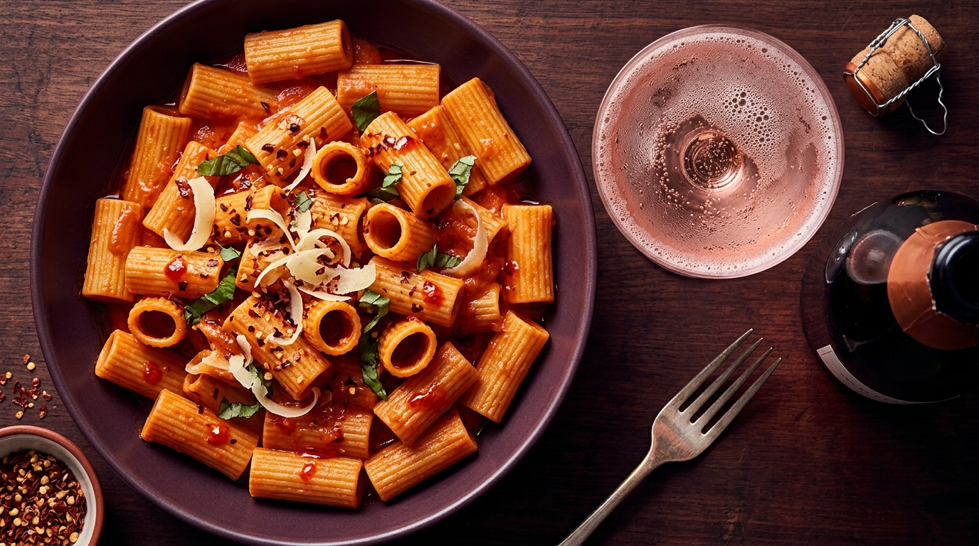 wine for spicy vodka pasta