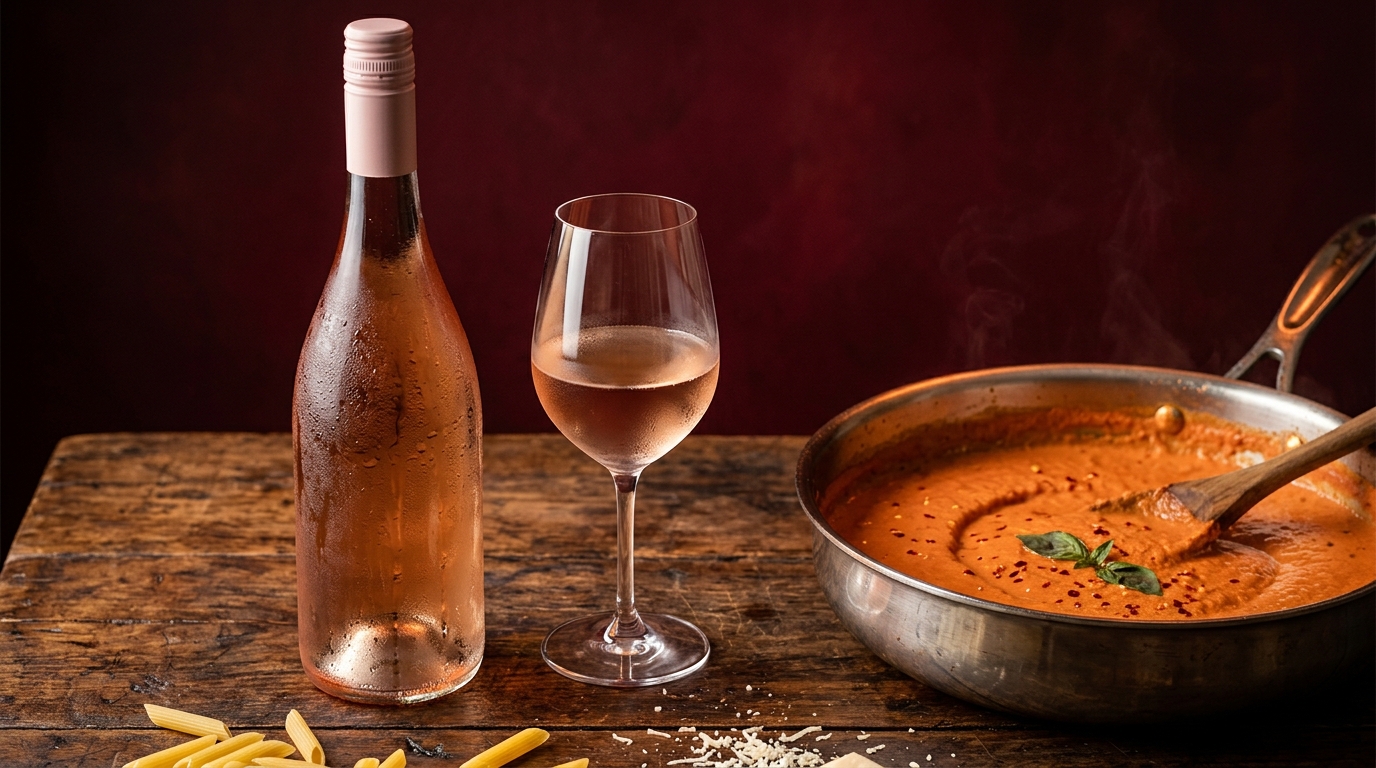 dry rose wine with vodka sauce