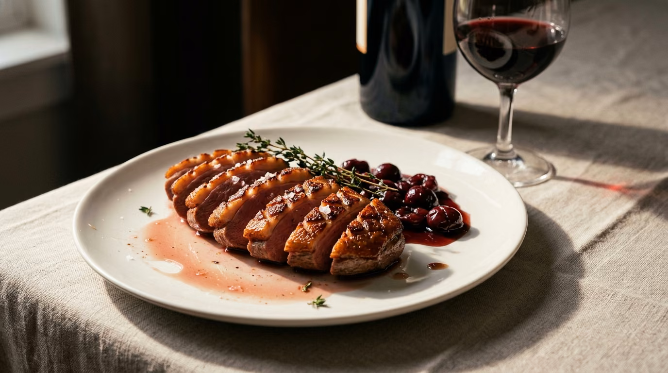 Best Wine for Duck Breast With Cherry Sauce