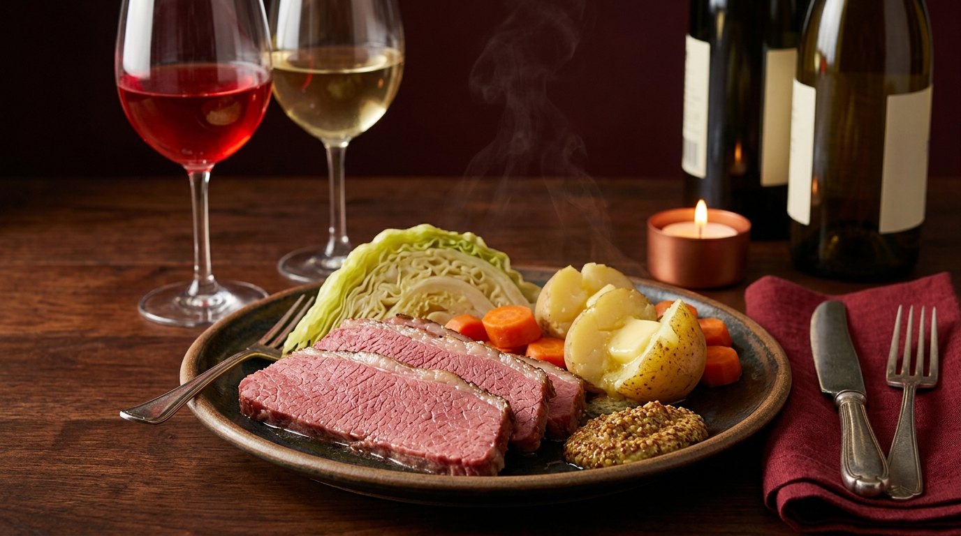wine with corned beef and cabbage