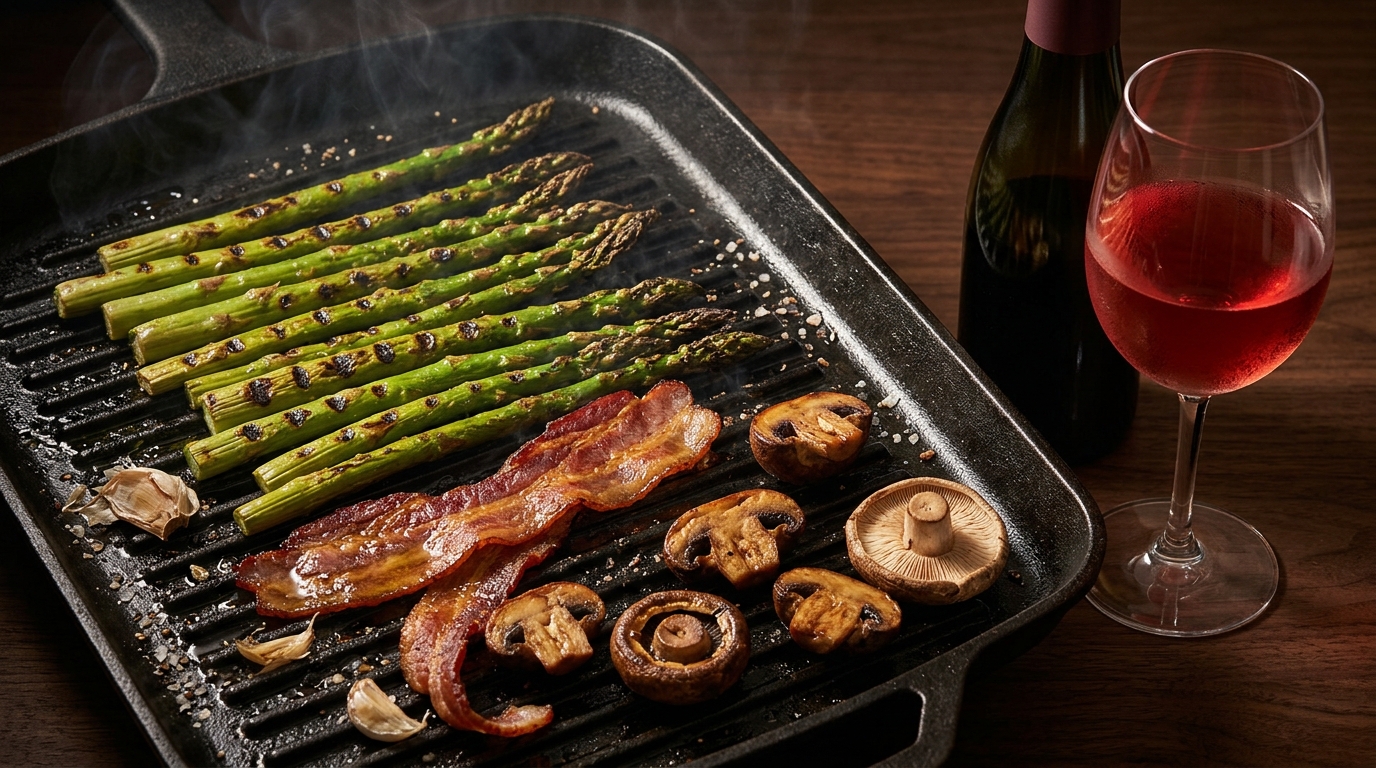 red wine with asparagus