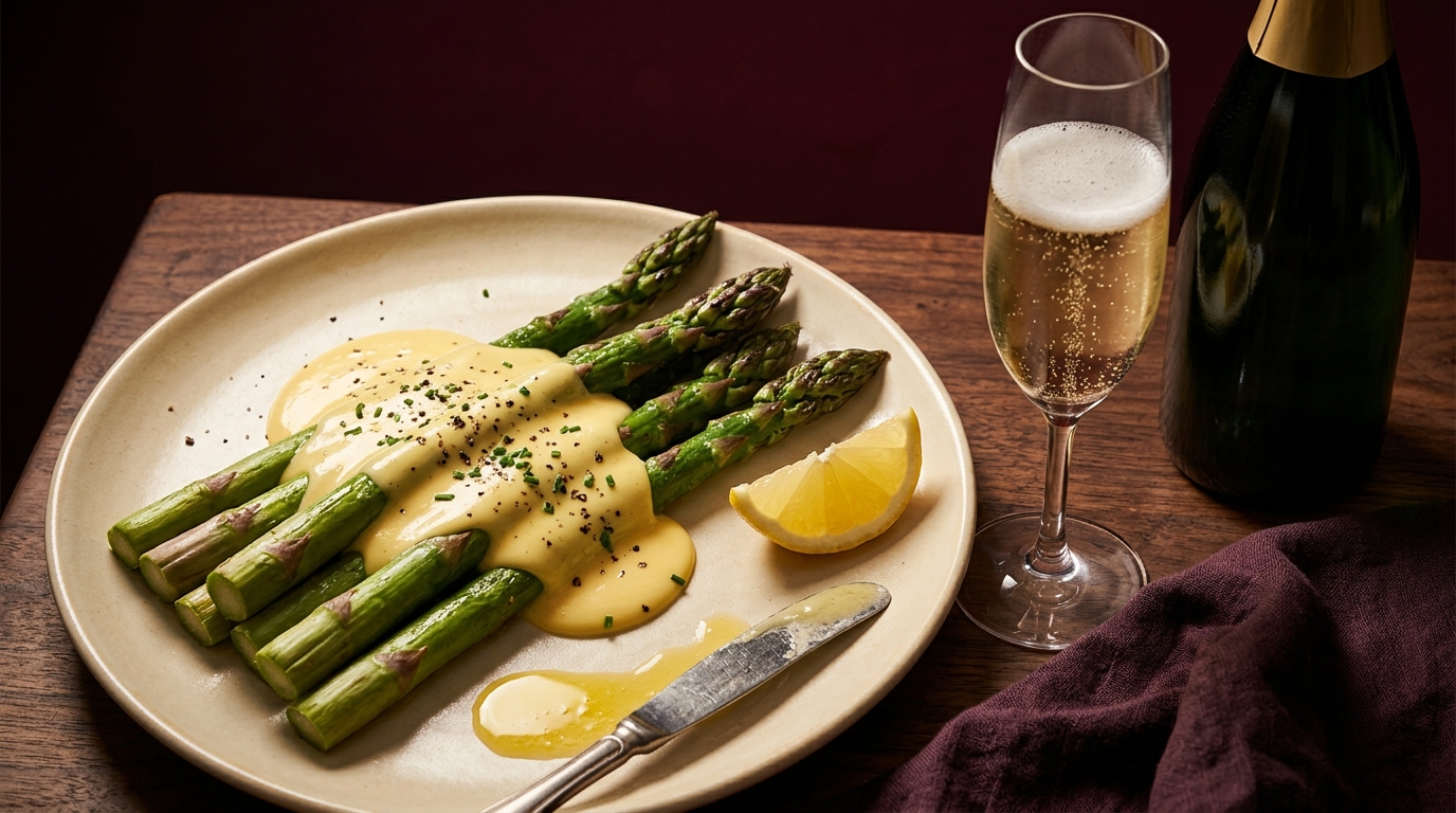 asparagus hollandaise wine