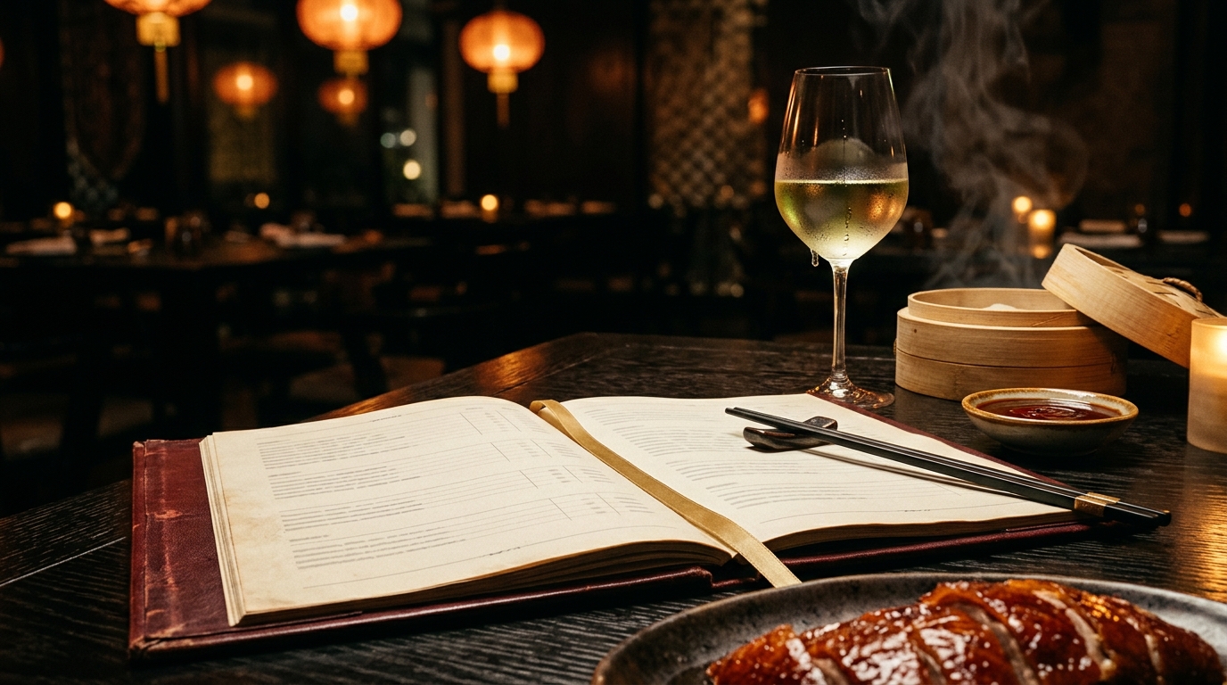 ordering wine peking duck