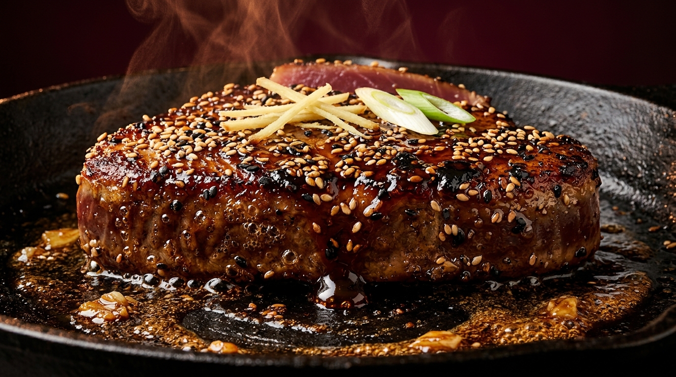 seared tuna soy glaze crust