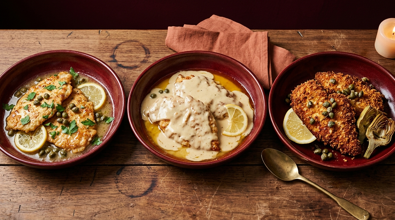 chicken piccata variations wine pairing