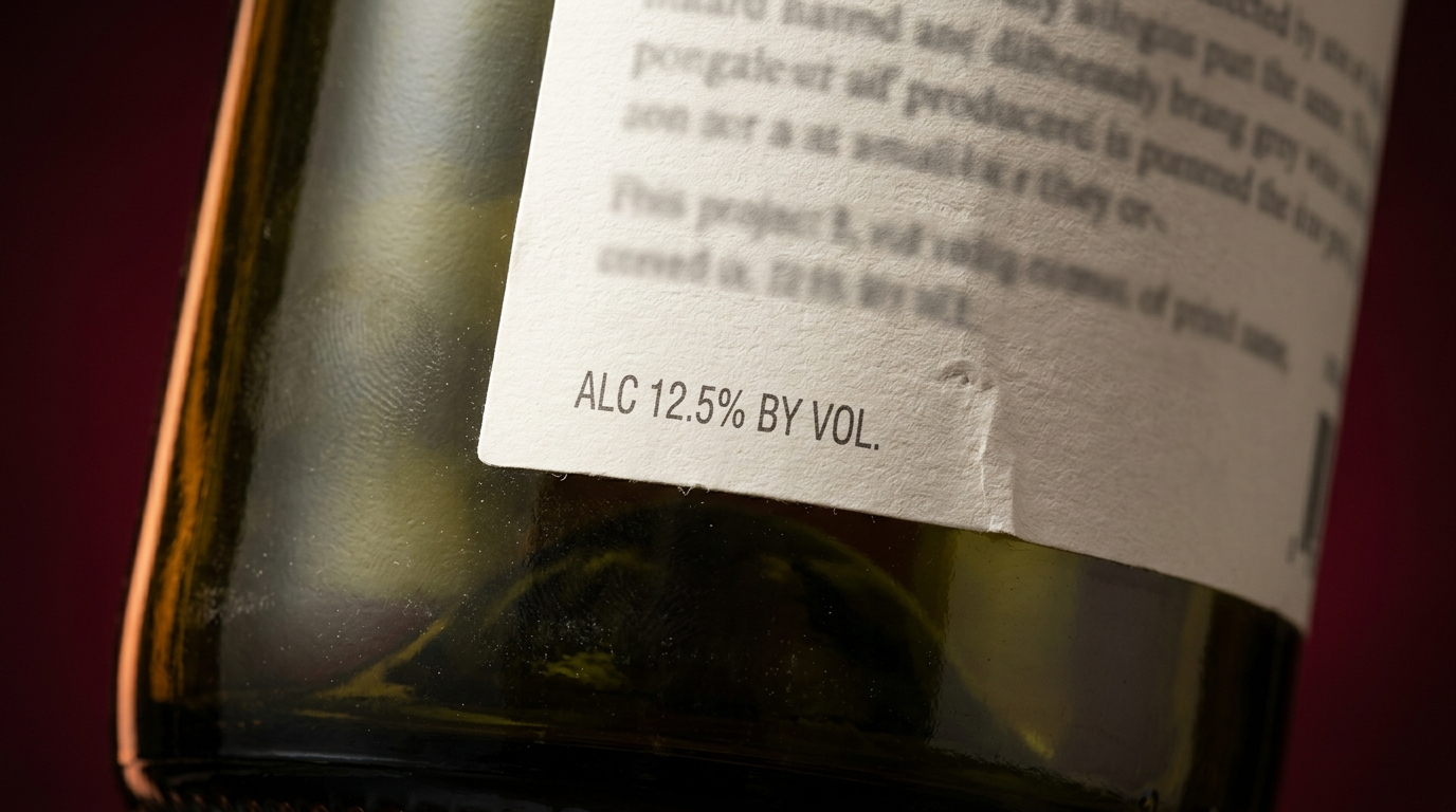 light red wine alcohol label