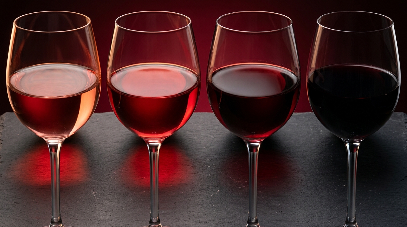 light red wine colour comparison