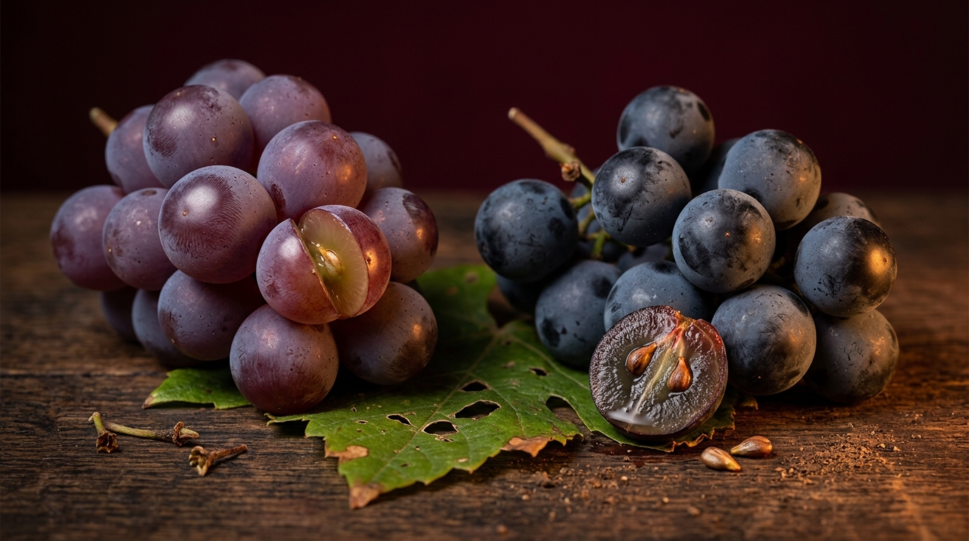 Pinot Noir and Cabernet Sauvignon grape skins