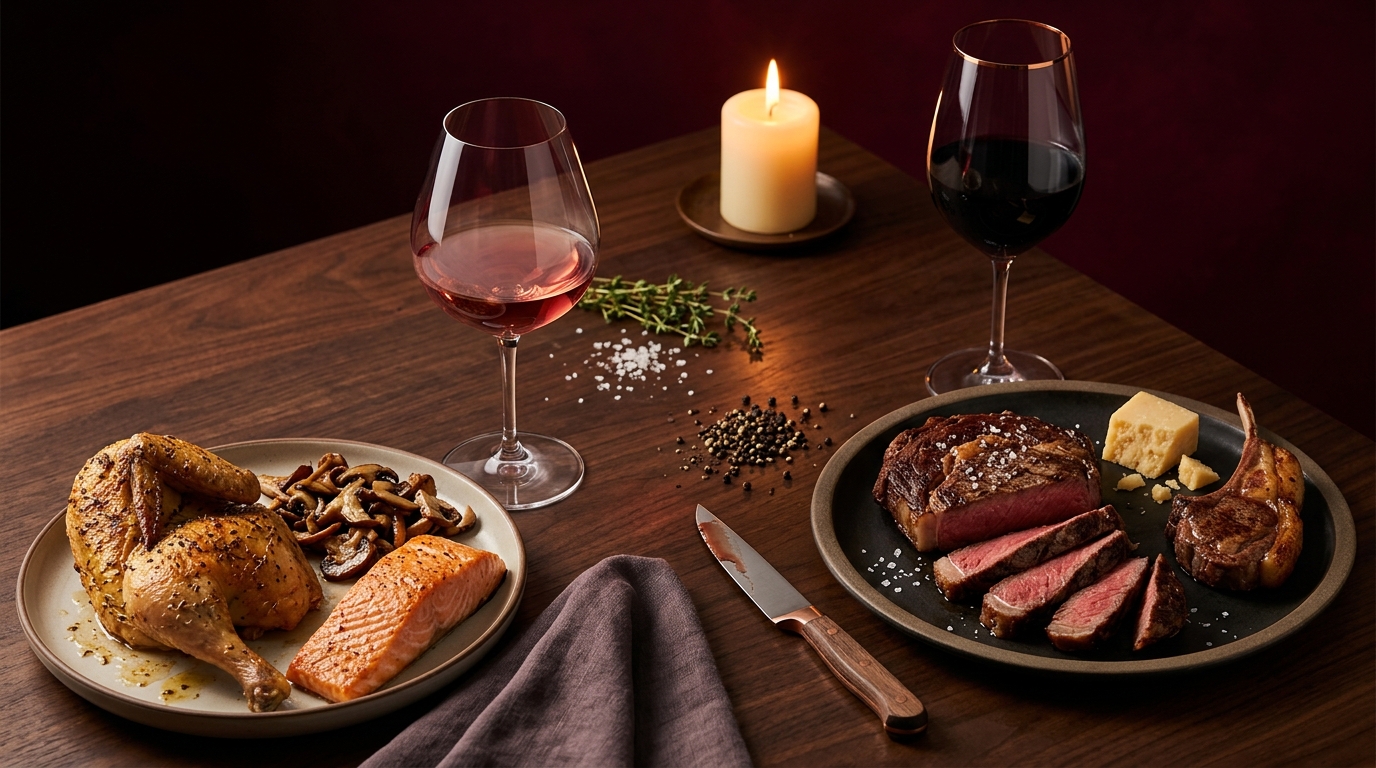 Pinot Noir and Cabernet Sauvignon food pairing