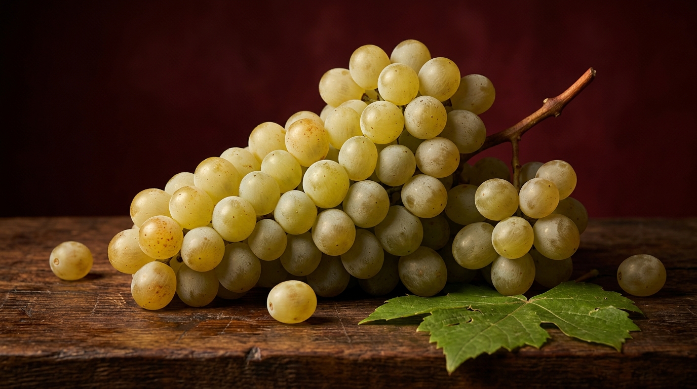 Alvarinho grapes on the vine