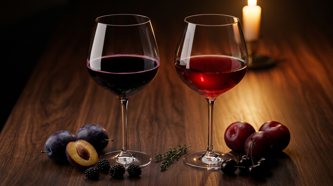 Carménère compared with Merlot