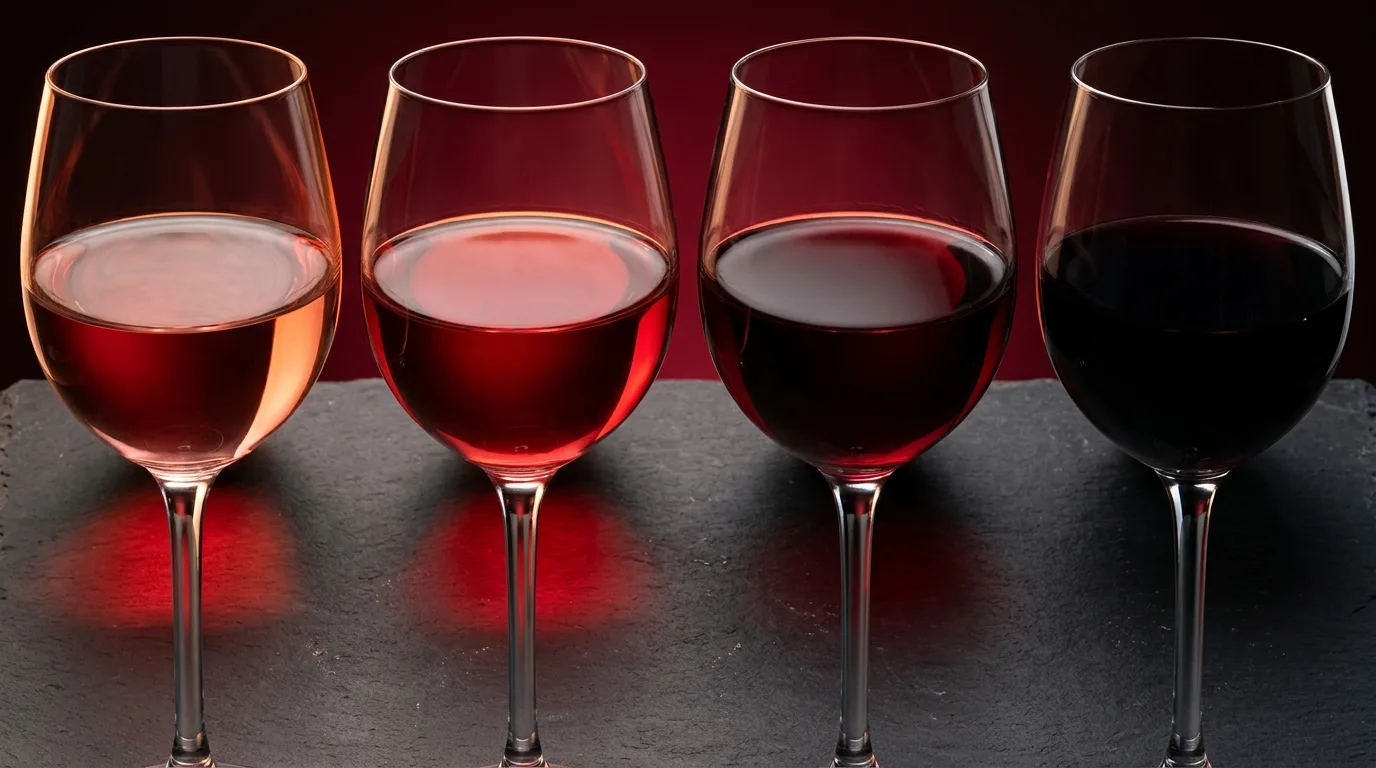light red wine colour comparison