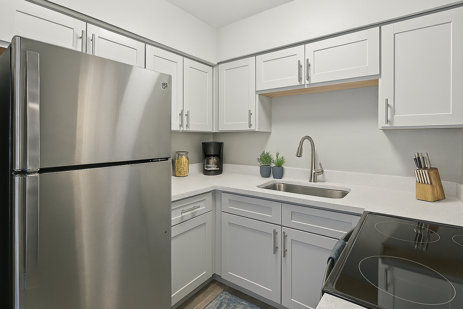 kitchen counter with cook book