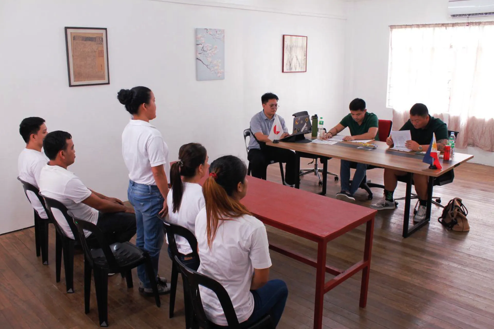 Trainees listening attentively to an instructor during a classroom lecture session at Hashira Skills & Language Academy