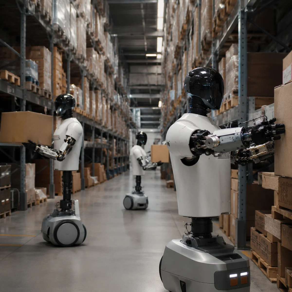 Humanoid Robot Fleet Working