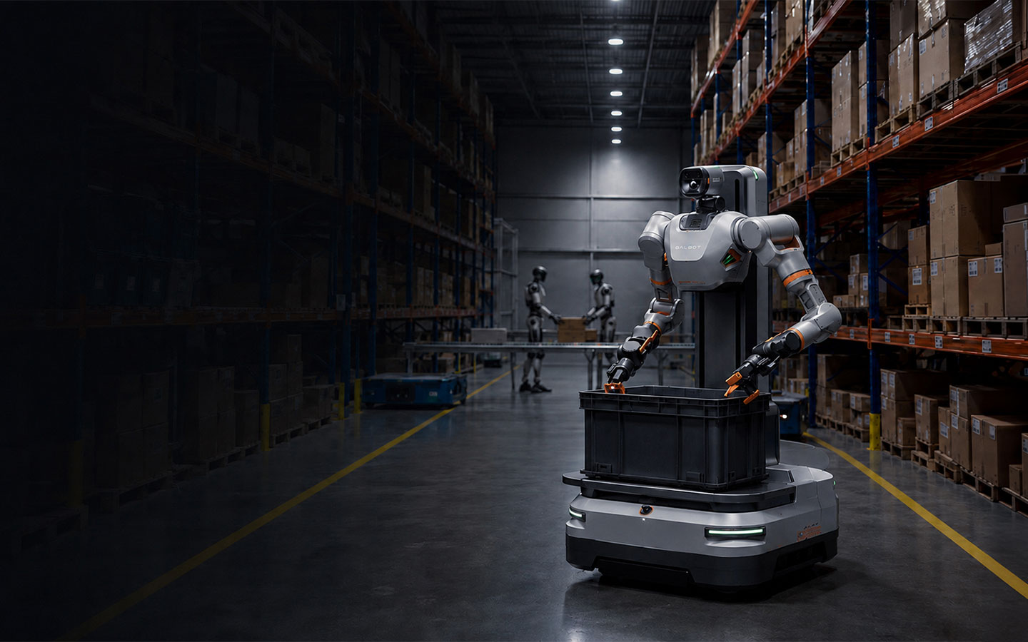 Humanoid Performing Tasks In a Warehouse