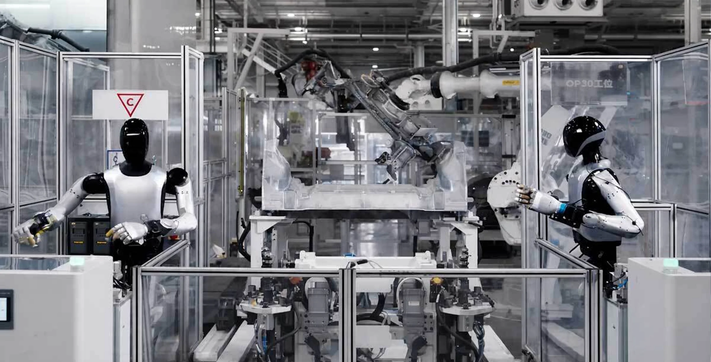 Xiaomi humanoid robot working in factory floor