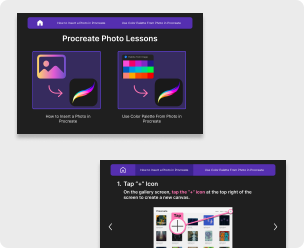 Procreate photo lesson pages
