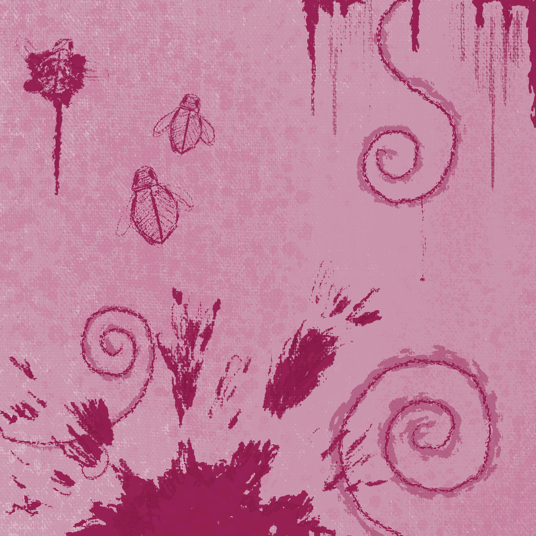 pink bugs splattered