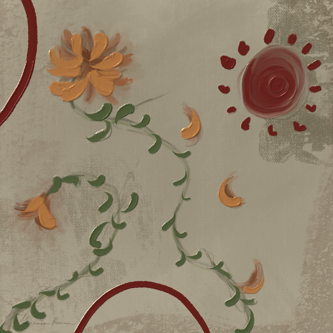 A flowers and sun mimicking tears