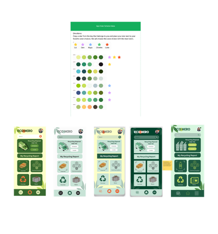 color palettes and Canva home pages with those color palettes