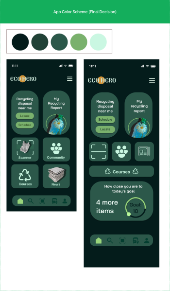 Our color palette choice and design choice