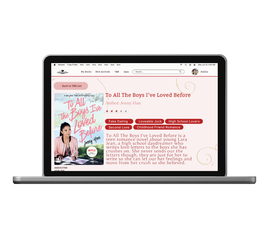 screenshot of book details page before revisions