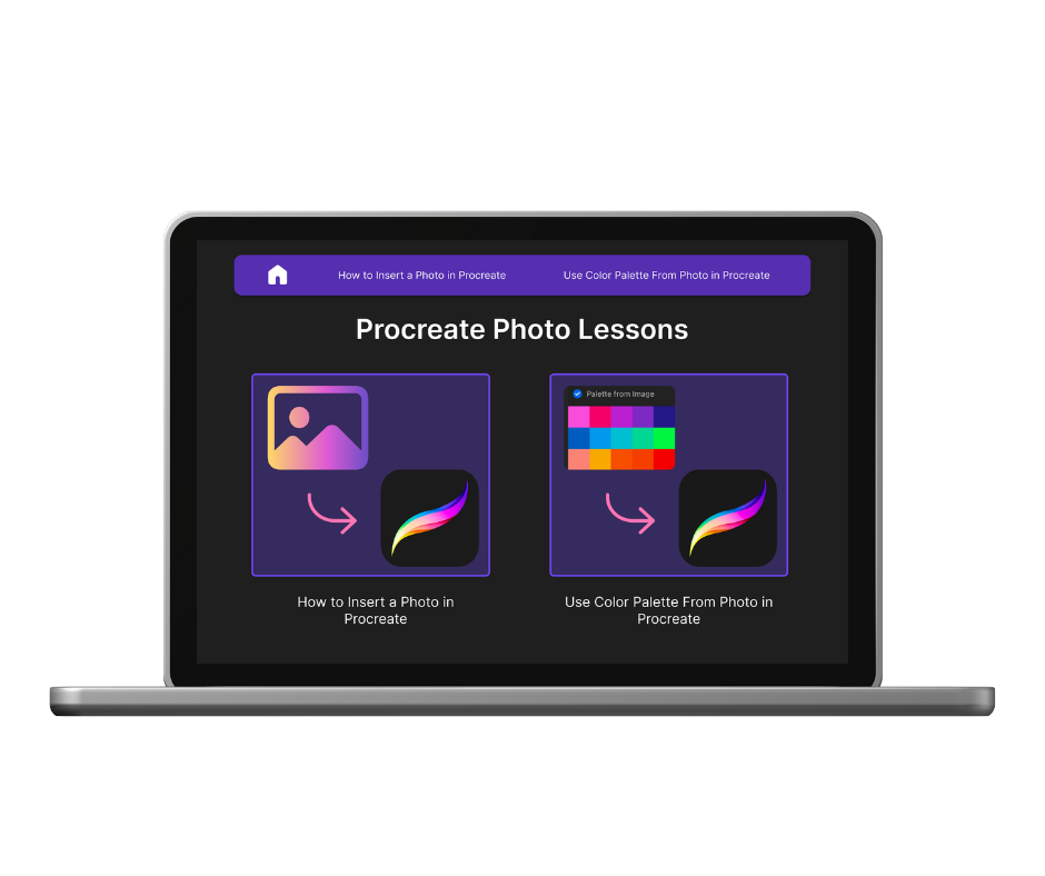 Procreate Photo Lesson screenshot in computer layout