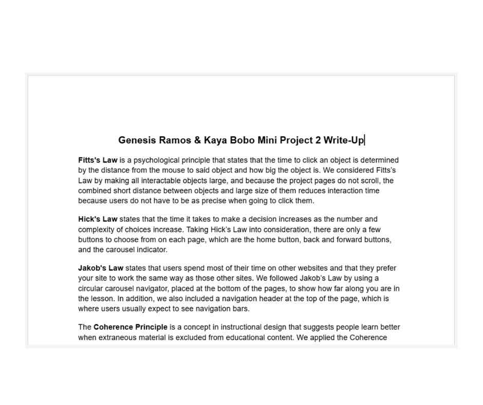 Mini Project 2 write-up