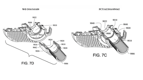 Technical diagrams labeled FIG. 7C and FIG. 7D showing detailed cross-sectional views of a mechanical component with numbered parts.