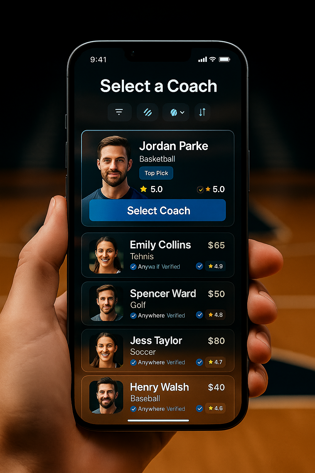 Upload video and select a coach