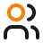 Icon of a person with an orange circular arrow above their head.