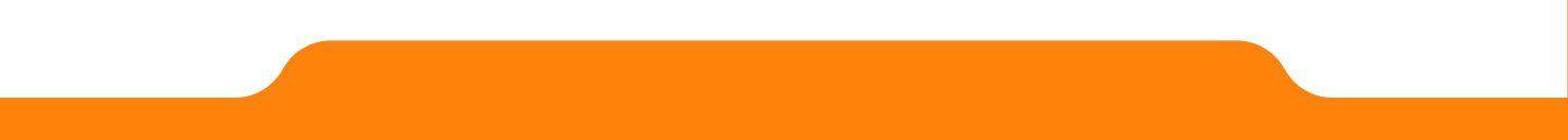 Orange decorative horizontal divider with rounded top edges on a white background.
