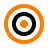 Orange target icon with a dot in the center against a transparent background.