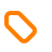 Black and orange price tag icon with a white arrow pointing right.