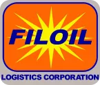 Logo for FILOIL Logistics Corporation with bold blue text and yellow starburst on orange background.