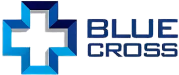 Blue Cross logo with a stylized blue cross shape to the left of the words 'BLUE CROSS' in blue capital letters.