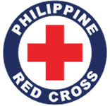 Philippine Red Cross logo featuring a red cross inside a blue circle with the organization's name.