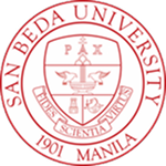 Seal of San Beda University featuring a lamp with a flame, the word PAX above it, and the motto 'HIS ET SCIENTIA LABOR' encircled by 'San Beda University 1901 Manila'.