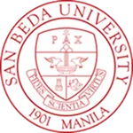 Seal of San Beda University featuring a lamp with a flame, the word PAX above it, and the motto 'HIS ET SCIENTIA LABOR' encircled by 'San Beda University 1901 Manila'.