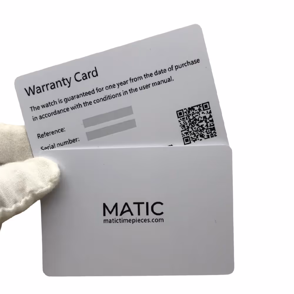 Warranty Card for Watch & Jewelry NFC PVC Customize Matte Black White  International RFID Warranty Card with QR Code