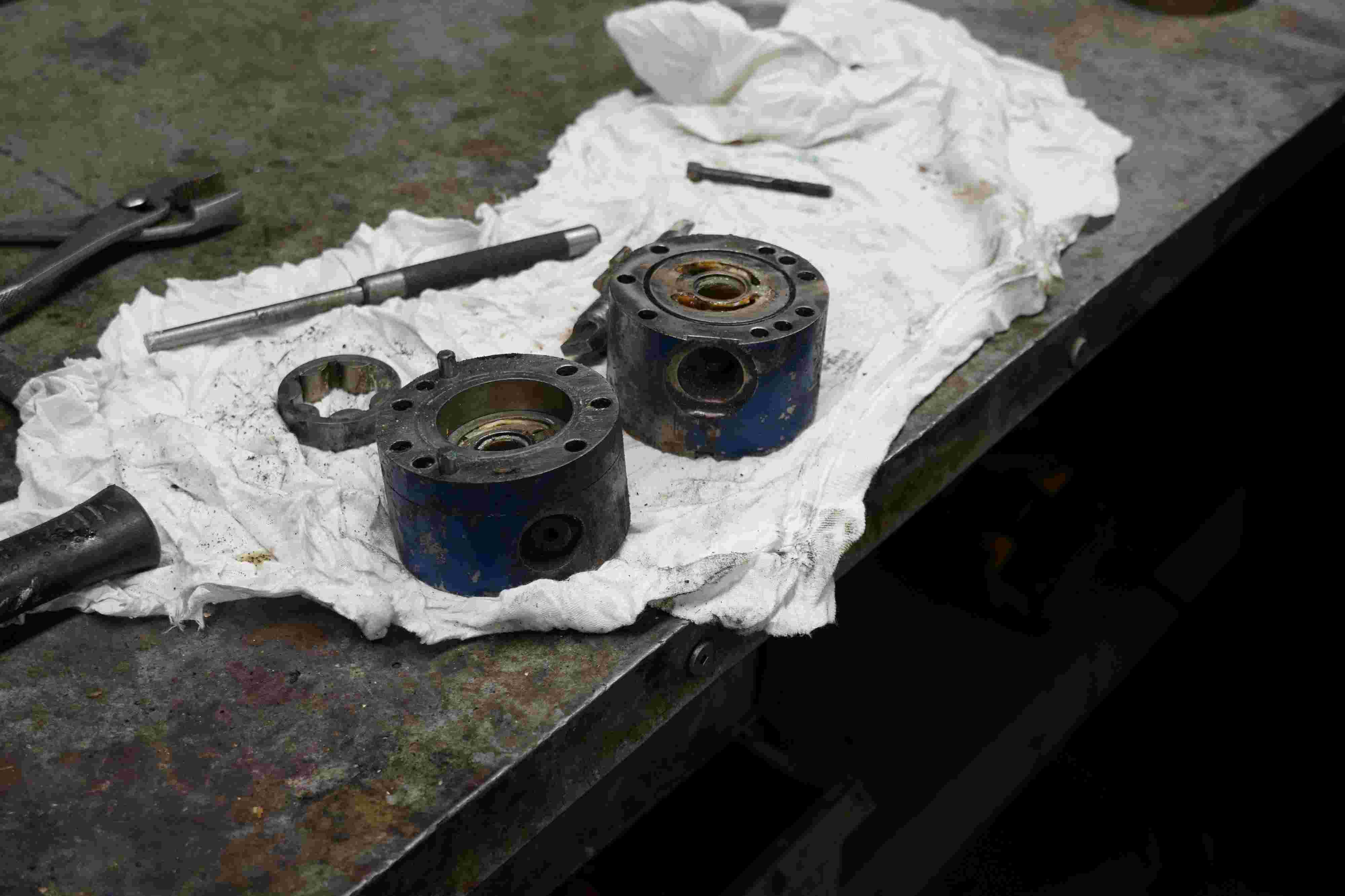 Image of tools that are being cleaned.