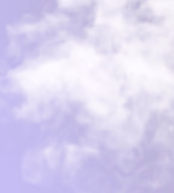Soft, blurred white clouds against a light purple sky background.