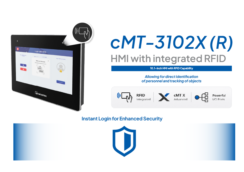 Weintek cMT3102XR RFID HMI - Smart Access Control & Operator Authentication